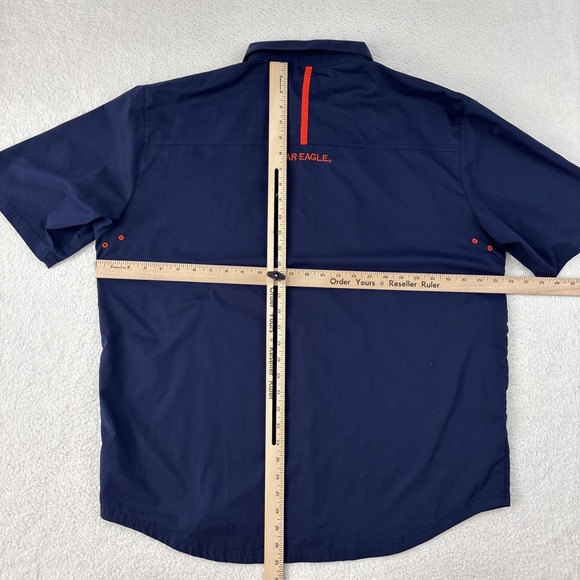 AUBURN TIGERS x UNDER ARMOUR Mens Performance Short Sleeve Button Shirt XL Blue - Picture 12 of 14